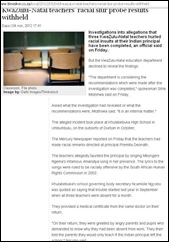 Black KZN teachers hurled racist slur MANDIYA song at Indian PRINCIPAL of Khulabekuka HS Umbumbula DURBAN Oct2011 Black KZN teachers hurled racist slur MANDIYA song at Indian PRINCIPAL of Khulabekuka HS Umbumbula DURBAN Oct2011