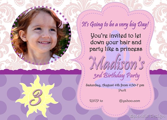 Tangled party invite