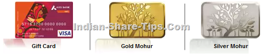 Axis bank offering discount on Gold & Silver Mohur