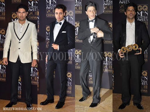  Rukh Khan in different suit patterns at GQ Men Of The Year Awards 2011
