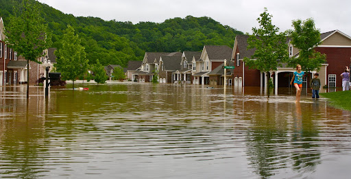 The flood waters took a long time to subside.