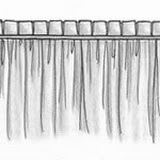 box pleat heading stirred panel (drapery style)