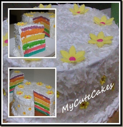 Rainbow sponge cake
