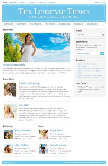 Lifestyle WP theme review