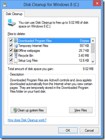 Disk-Cleanup Options Windows 8 Disk-Cleanup Options Windows 8