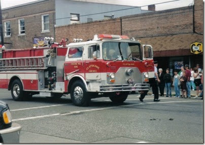 13 Clatskanie 1972 Mack Fire Engine 486 in the Rainier Days in the Park Parade on July 11, 1998