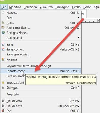 esporta-immagine-gimp esporta-immagine-gimp