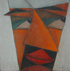 126 - Usbeck - 2005<br />
50 x 50 - Acrylique Technique mixte sur toile