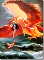 [Krishna offering a rescuing hand]