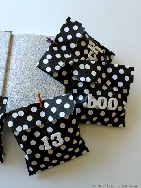 Black, White & Glitter Halloween Treat Bags via homework - carolynshomework (2)
