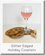glittery cork coasters