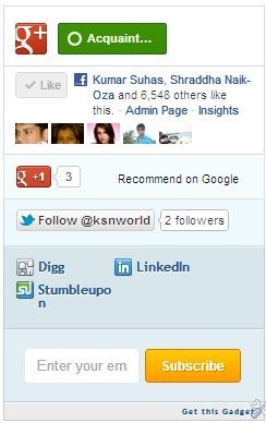 Widgets For Blogger- Mashable like social sharing and bookmarking widget for blogger