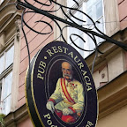 Kraków - city center restaurant sign Kraków - city center restaurant sign
