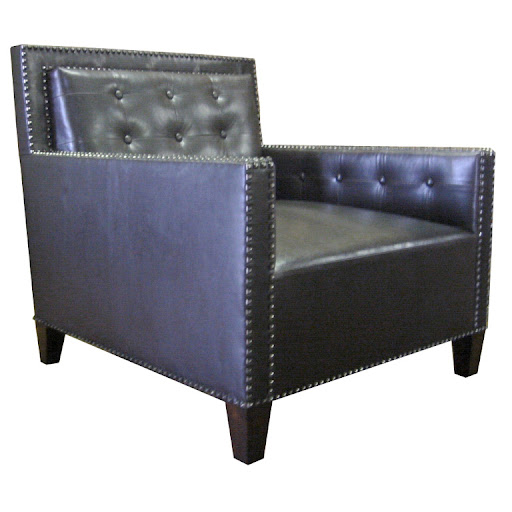 I love the classic shape of this studded club chair - perfect for the library. Not sure if I would keep the leather upholstery, however. I love the classic shape of this studded club chair - perfect for the library. Not sure if I would keep the leather upholstery, however.