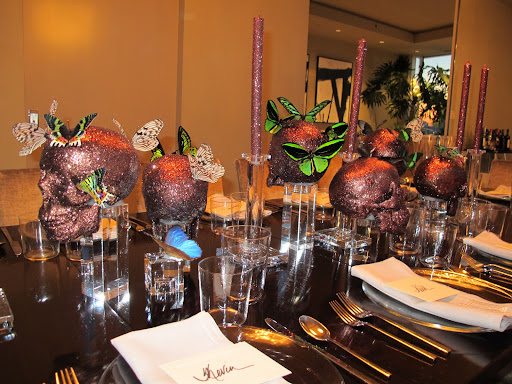 Voila! This table arrangement was as stunner; my friends loved all the butterflies especially, and glass pillars gave the table-scape a polished look. Voila! This table arrangement was as stunner; my friends loved all the butterflies especially, and glass pillars gave the table-scape a polished look.