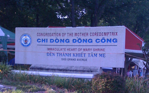 Sign on the grounds of the Immaculate Heart of Mary Shrine.