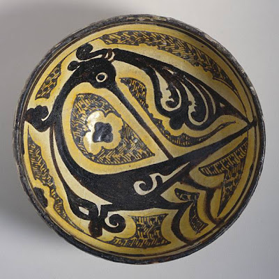 Bowl Iran, Nishapur Bowl, 10th century Ceramic; Vessel, Earthenware, underglaze slip-painted, 3 1/2 x 7 1/4 in. (8.89 x 18.42 cm) The Nasli M. Heeramaneck Collection, gift of Joan Palevsky (M.73.5.130) Art of the Middle East: Islamic Department.