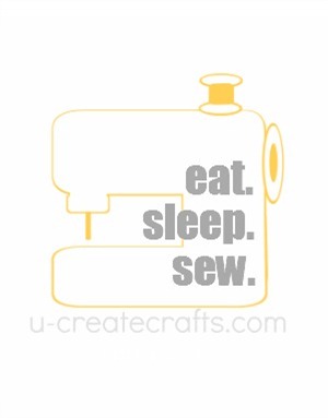 Free Printable Eat. Sleep. Sew. {yellow}