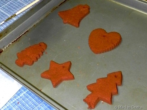 bake the ornaments to dry