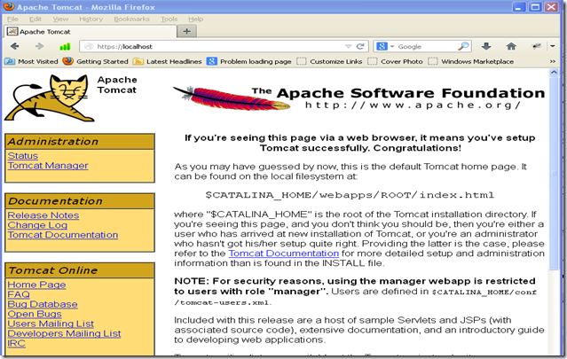 tomcat home page tomcat home page
