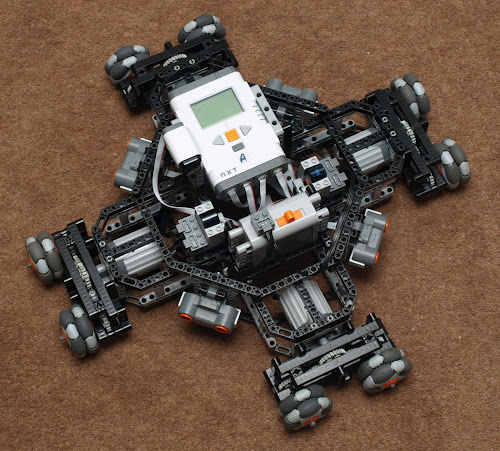 Quad Drive Holomonic Platform using Power Function Control via Mindstorms NXT
