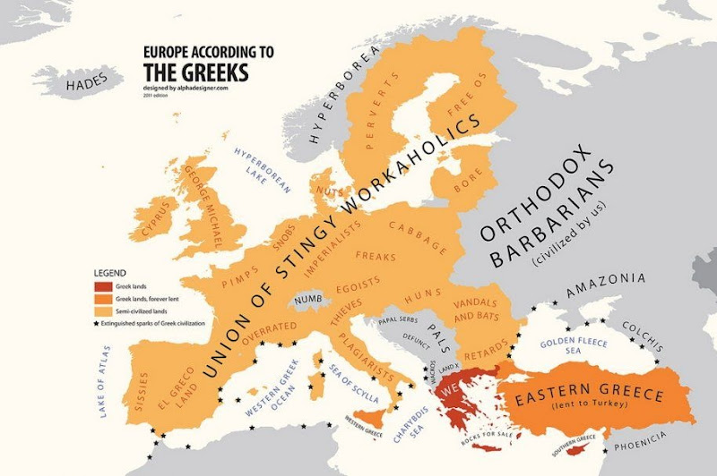 Такой Греки видят карту Европы