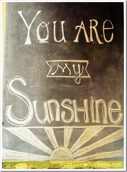 northern cottage sunshine chalkboard