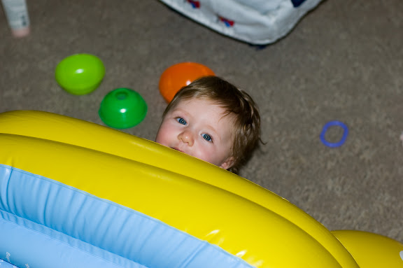 Sam playing with her bath tub