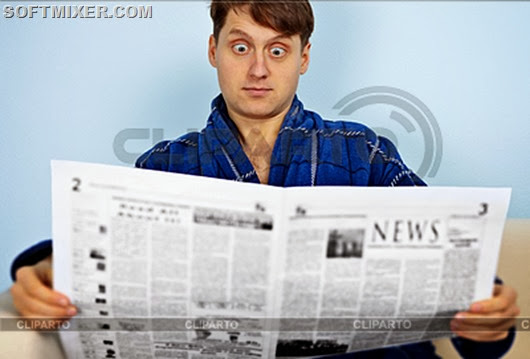 3360909-man-reads-newspaper-with-admiration