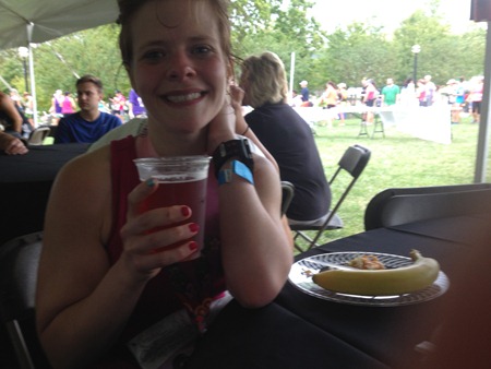 Post-race at Indianapolis Women's Half Marathon Oaken Barrel Brewing Co