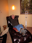 One chicken recovering