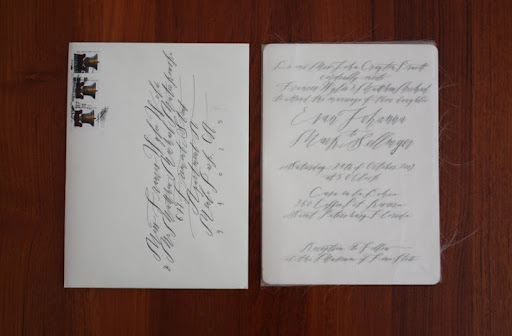 The invitation and outer envelope.