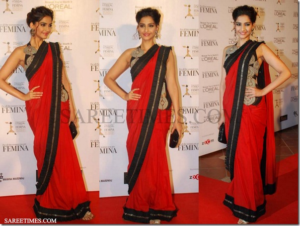 Sonam_Kapoor_Red_Saree