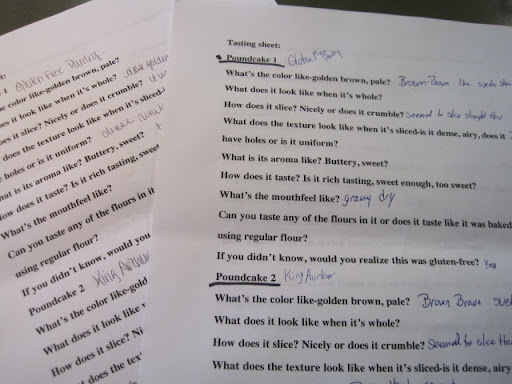 And here are the tasting sheets.