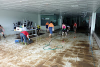 Pulling up the carpet squares