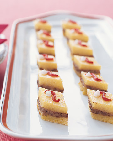 Mushroom-Polenta Diamonds. (marthastewart.com) Mushroom-Polenta Diamonds. (marthastewart.com)