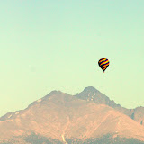 Early morning baloon over Longmont with Long's Peak (14k feet) in the distance