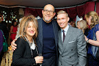Designers Elizabeth Emanuel and Bruce Oldfield pose with Mark. Designers Elizabeth Emanuel and Bruce Oldfield pose with Mark.