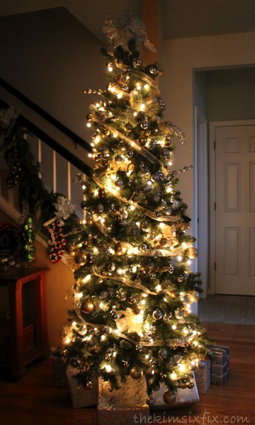 Silver and gold christmas tree