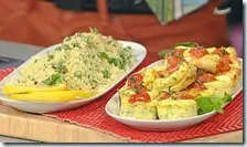 Tortine di frittata con zucchine, feta, menta e cous cous verde