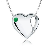 Round Emerald Designer Heart Pendant