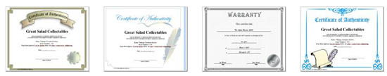 certificate of authentication templates