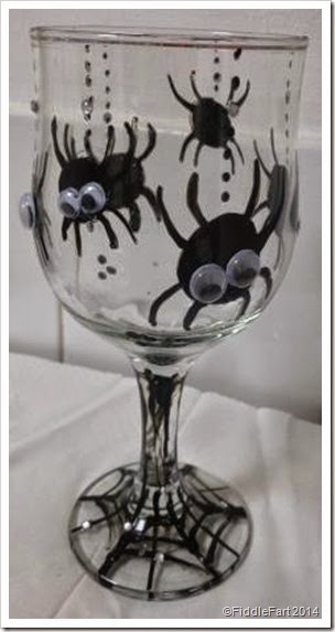 Hand painted Halloween spider glass Hand painted Halloween spider glass