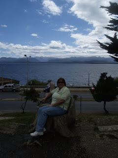 In downtown the park outside the old church was beautiful with the lake in the background