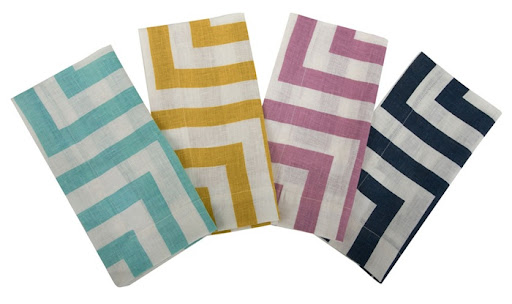 This graphic print surprises the neutral tones usually associated with linen.
(burkedecor.com)
