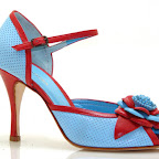 Amalia celeste rojo cuero - tacco 8,5 n. 35-40