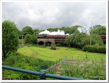 The East Lancs railway running behind the old Higher Woodhill cotton mill.