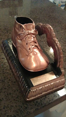 Matt's bronzed baby shoe