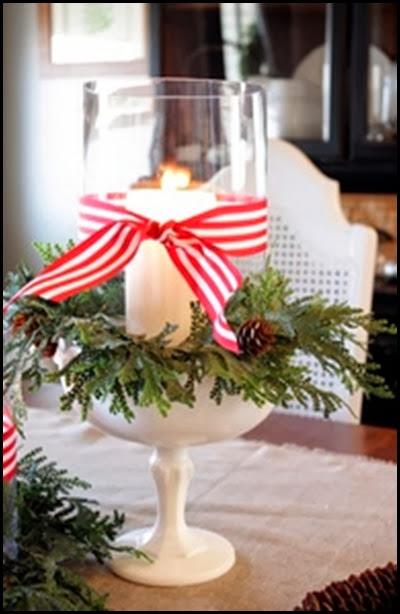 milkglass wreath and candle