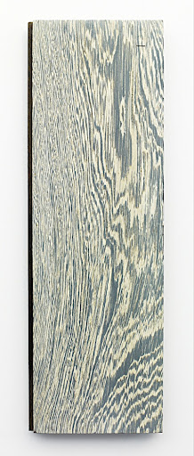 A plainsawn plank with 2 bleach applications, white stain and a satin finish.